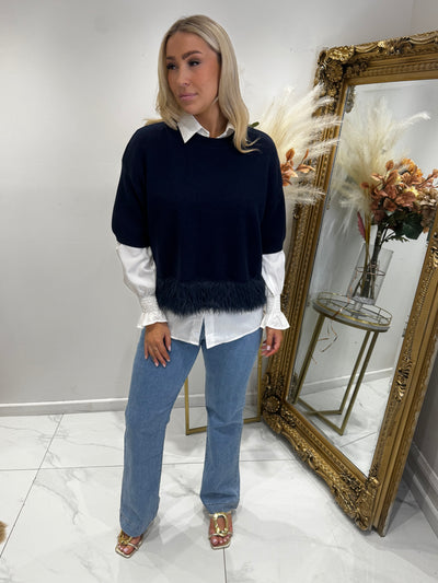 Faux fur jumper