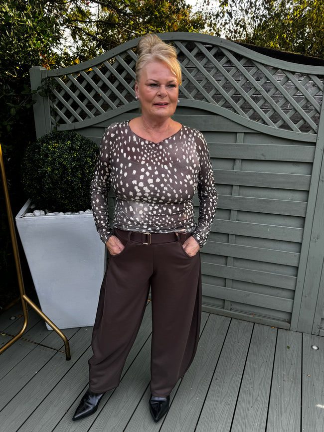 Bambi print mesh top