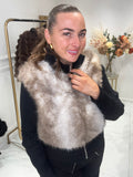 Black faux fur cardigan