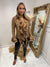 Tan ruffle shirt