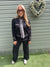 Black cardigan scarf set