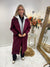 Wine trenchcoat with hood