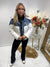 White denim puffa coat
