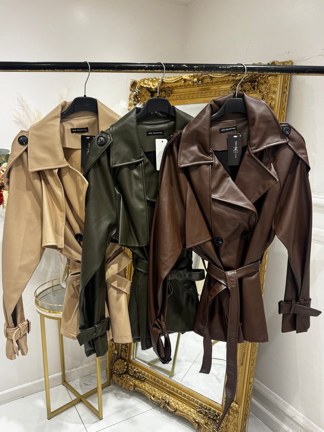 PVC belted jacket