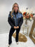 Black & denim puffa coat