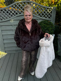 Faux fur TEDDY BEAR jacket with hood