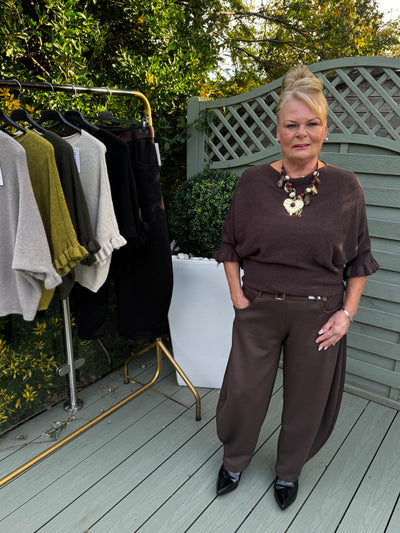 Soft frill sleeve jumper
