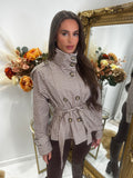 Tan check lightweight jacket