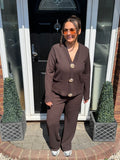 Gold button “FLORENCE” trouser set