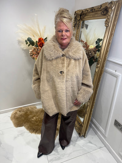 Faux fur collar jacket