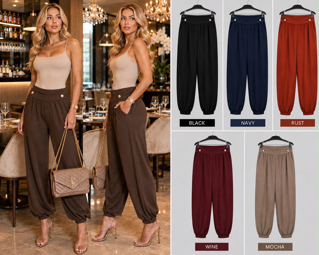 Gold button hareem JOGGERS