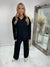 Black plain v neck collar tracksuit