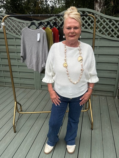Soft frill sleeve jumper