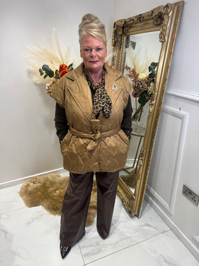 Padded belted waistcoat