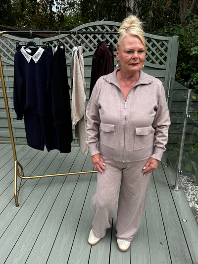Soft knit 2 pocket zip tracksuit