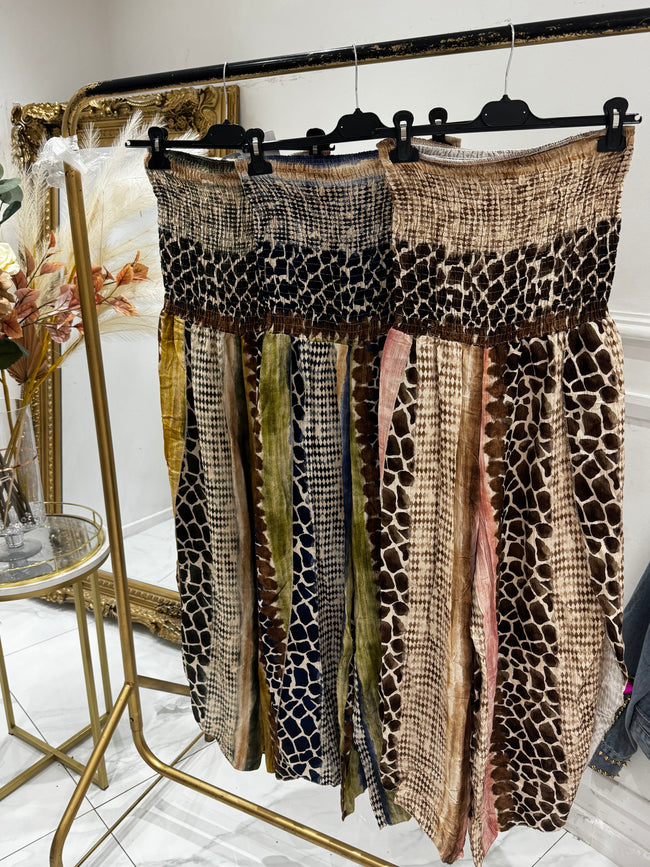 Leopard print spilt leg jumpsuit