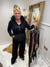 Faux fur sequin velour tracksuit