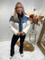 White denim puffa coat