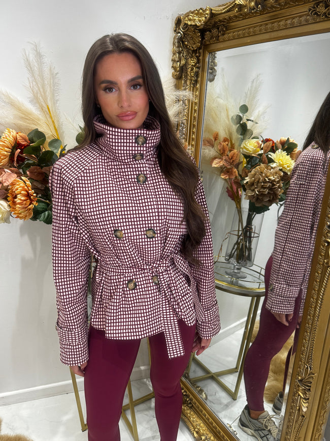 Wine check lightweight jacket