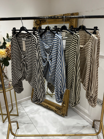 Knitted stripe KNOT short set