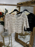 CROCHET sequin top