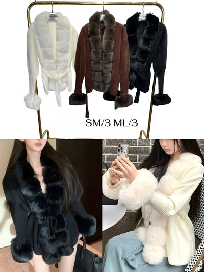 Faux fur cardigan