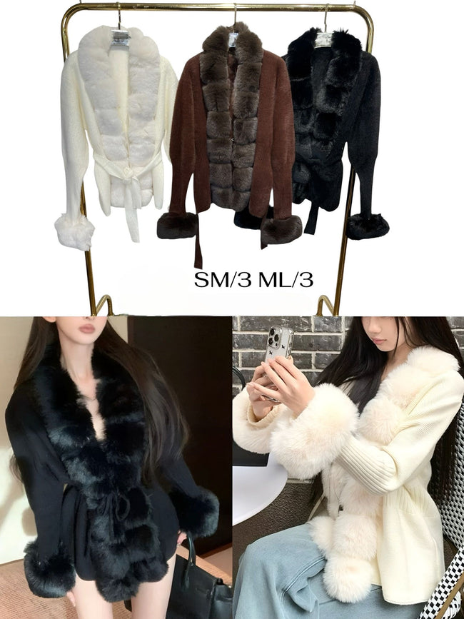 Faux fur cardigan