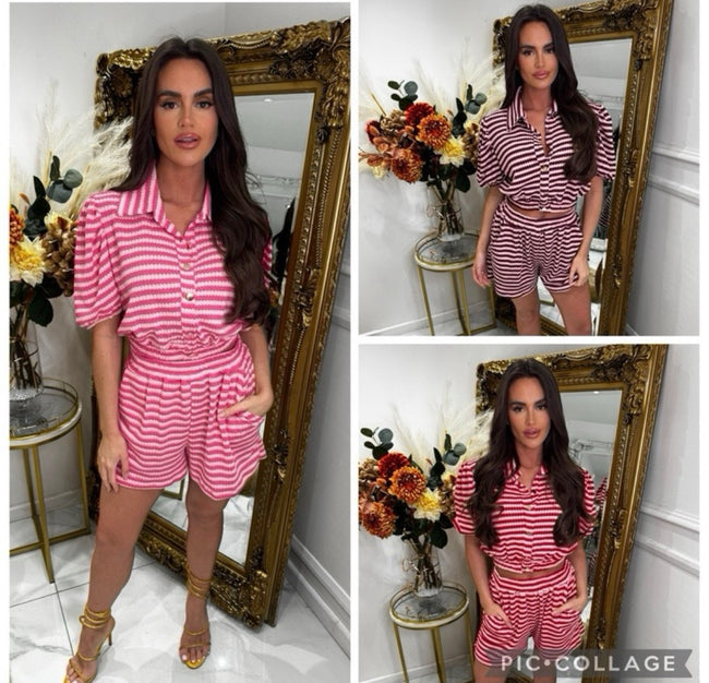 QUEENIE knitted short set