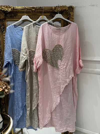 Sequin HEART long TOP