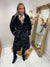 Black long faux fur military jacket