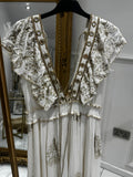 Beige/white BOHO dress 6181