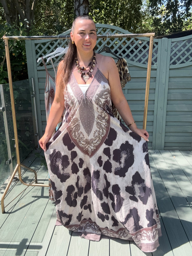 Brown LEOPARD MAXI DRESS