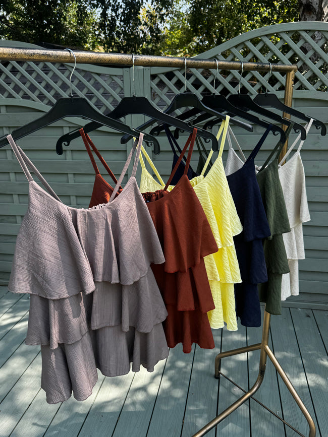 Thin strap RUFFLE top