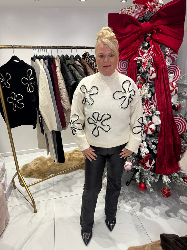 Knitted flower jumper