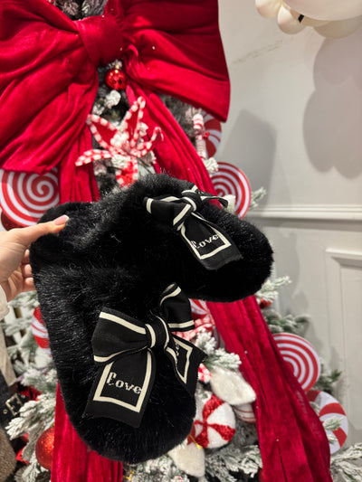 Faux fur LOVE slippers